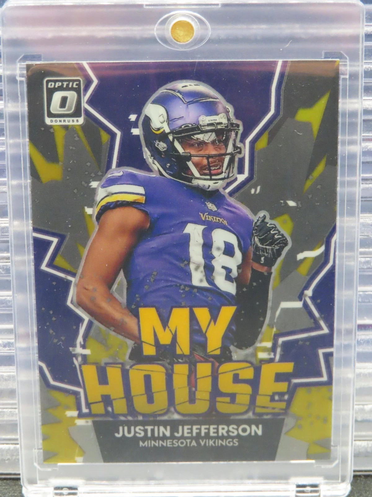 2022 Panini Donruss Optic Justin Jefferson My House Gold Prizm #07/10 Vikings