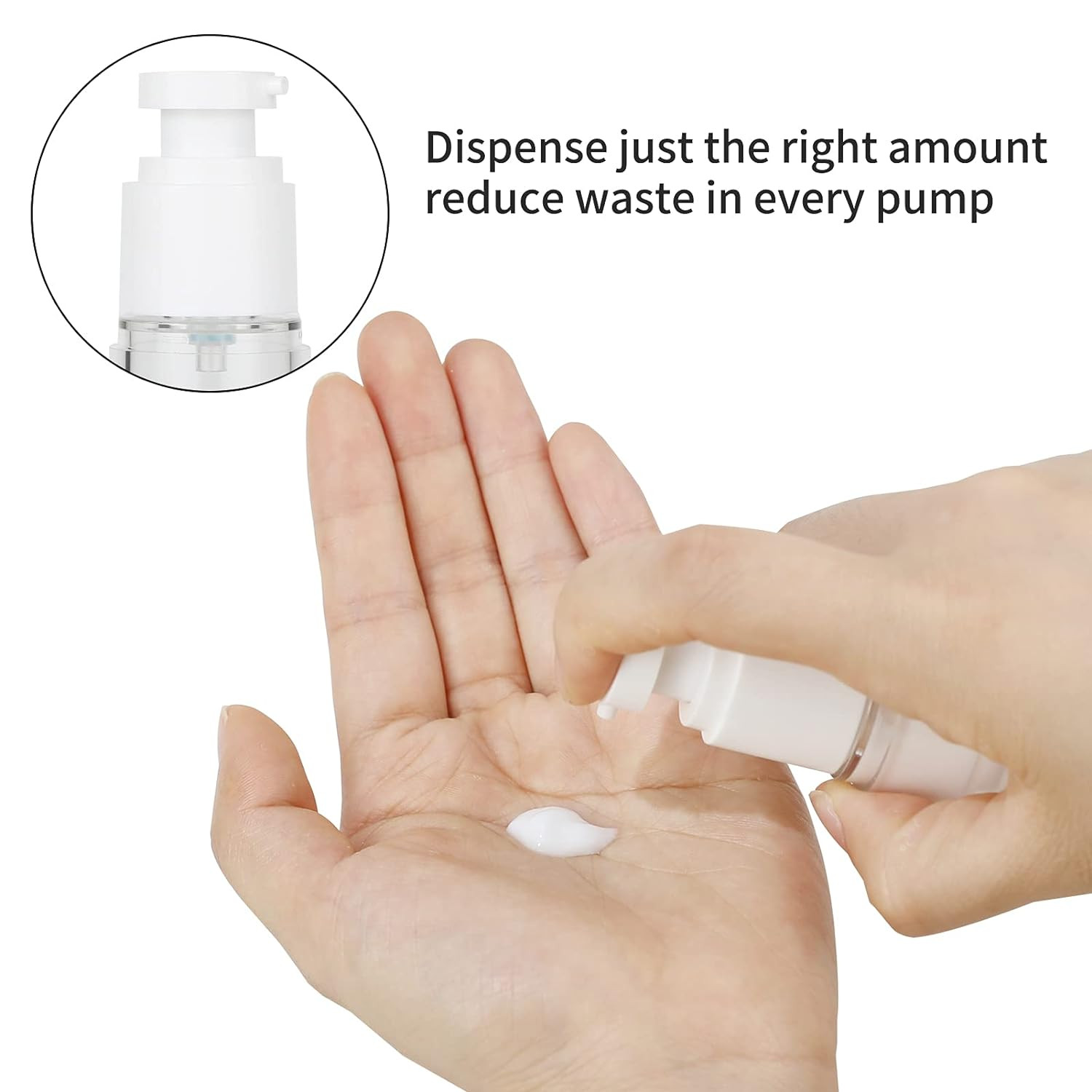Longway 1 Oz 30Ml Clear Airless Cosmetic Cream Pump Bottle Travel Size Dispenser