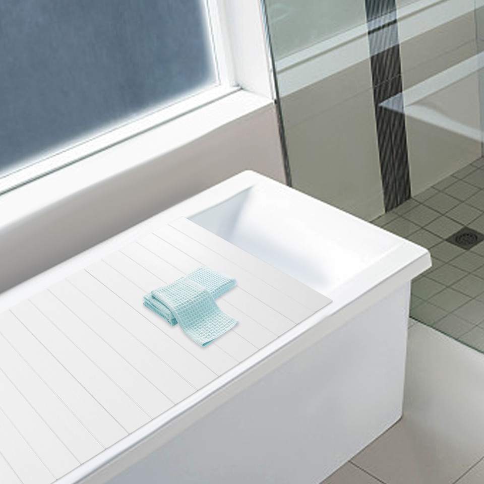 Faltbare Badewannenabdeckung - Holzoptik, Wasserdicht & Staubdicht - Als Ablage Fürs Spa-Erlebnis, Bis 80°C Beständig