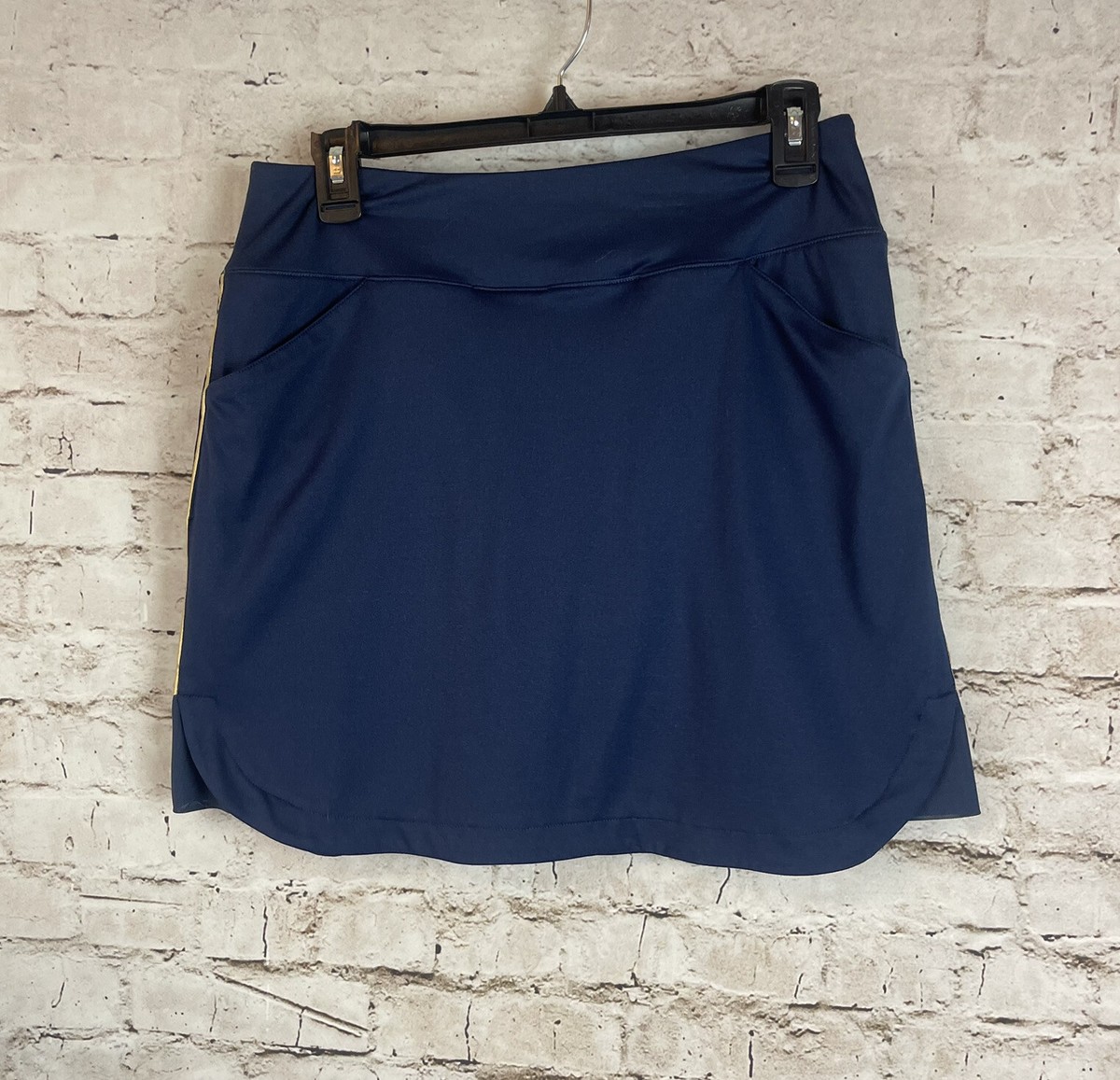 Chase 54 Women's Small Navy Blue Gold Golf Skirt Polyester Spandex