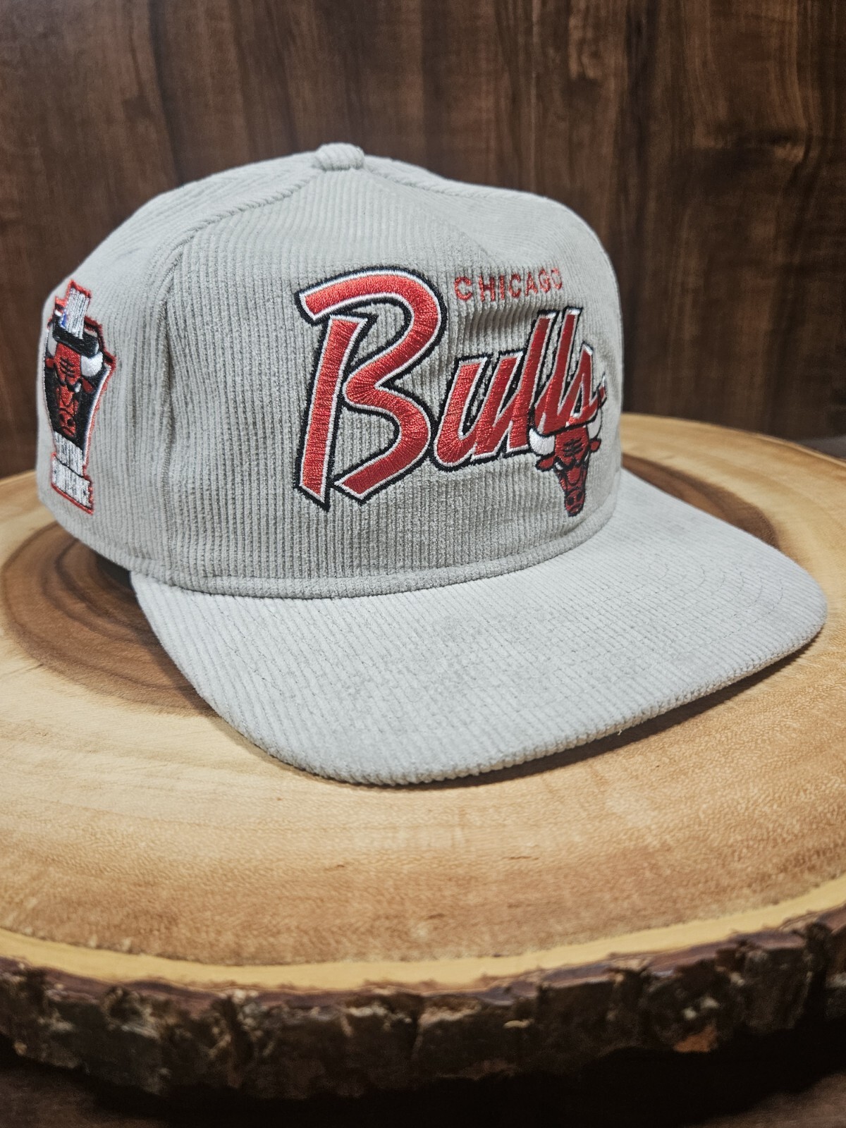 Chicago Bulls Script New Era NBA Corduroy Snapback Adjustable Golf Cap