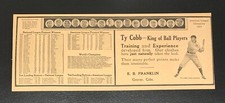 1915-16 World Series Merchant Scorecard With Ty Cobb - Boston Braves Athletics
