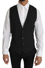 DOLCE & GABBANA Vest Gray Solid 100% Wool Waistcoat s, IT50 /US40/L RRP $900 