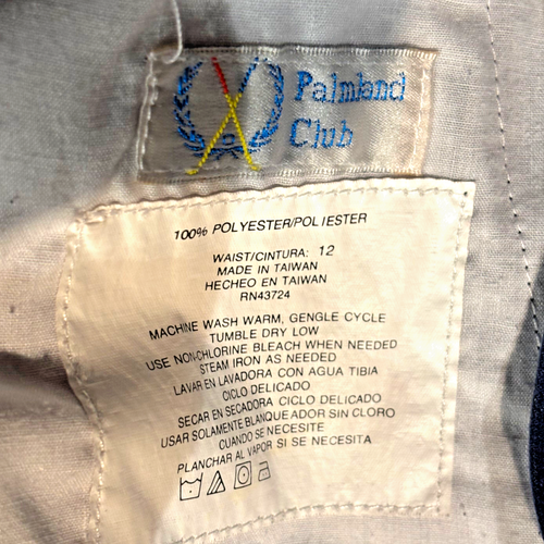 Palmland Club Vintage 80s 90s high waisted pleated baggy blue mom shorts sz 12 - Picture 3 of 8