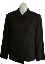 Travelsmith Womens Worsted Wool Button Black Warm Coat Travel Jacket Size 4