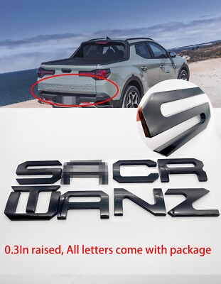 Gloss Black ABS 3D RAISED TAILGATE LETTER FITS HUYNDAI SANTA CRUZ 2022 2023
