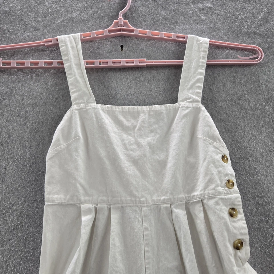 Mono Billabong Mujer M Blanco Vacaciones Mono Sin Mangas 22" Entrepierna LEER Foto 4 de 4