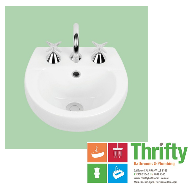 Stylus Venecia 360 Bathroom Wall Basin 3 Tap Hole White Ceramic for