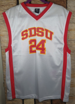 SDSU Starter Size Large Basketball Jersey San Diego State White Red Mesh College