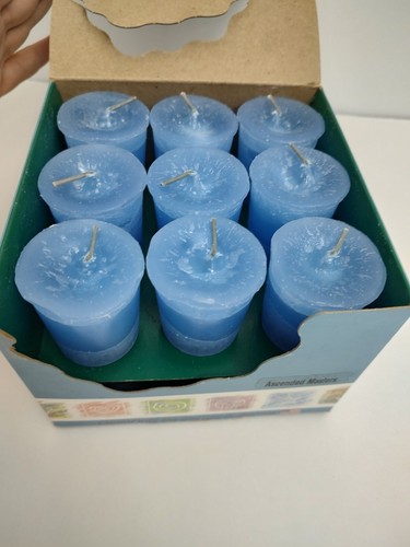 Reiki Charged Herbal Votive Crystal Journey Candles BOX 12 Blue Ascended Masters - Picture 4 of 9