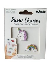Cell Phone Charms Peel  Stick Metal Charms Unicorn Rainbow Removable  Reusable