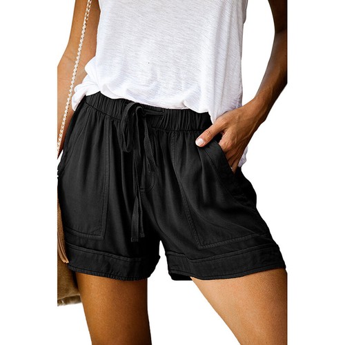 Women Comfy Drawstring Casual Elastic Waist Pocketed Shorts Loose Casual-Shorts# - Picture 9 of 26