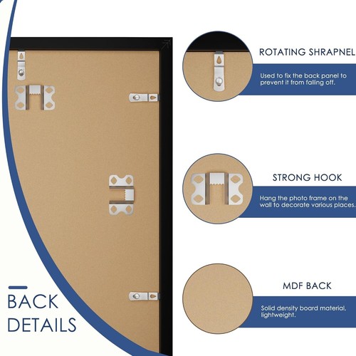 6x9 Picture Frame Black, Display Pictures 4x6 with Mat or 6x9 Without Mat Wall.. - Picture 2 of 6
