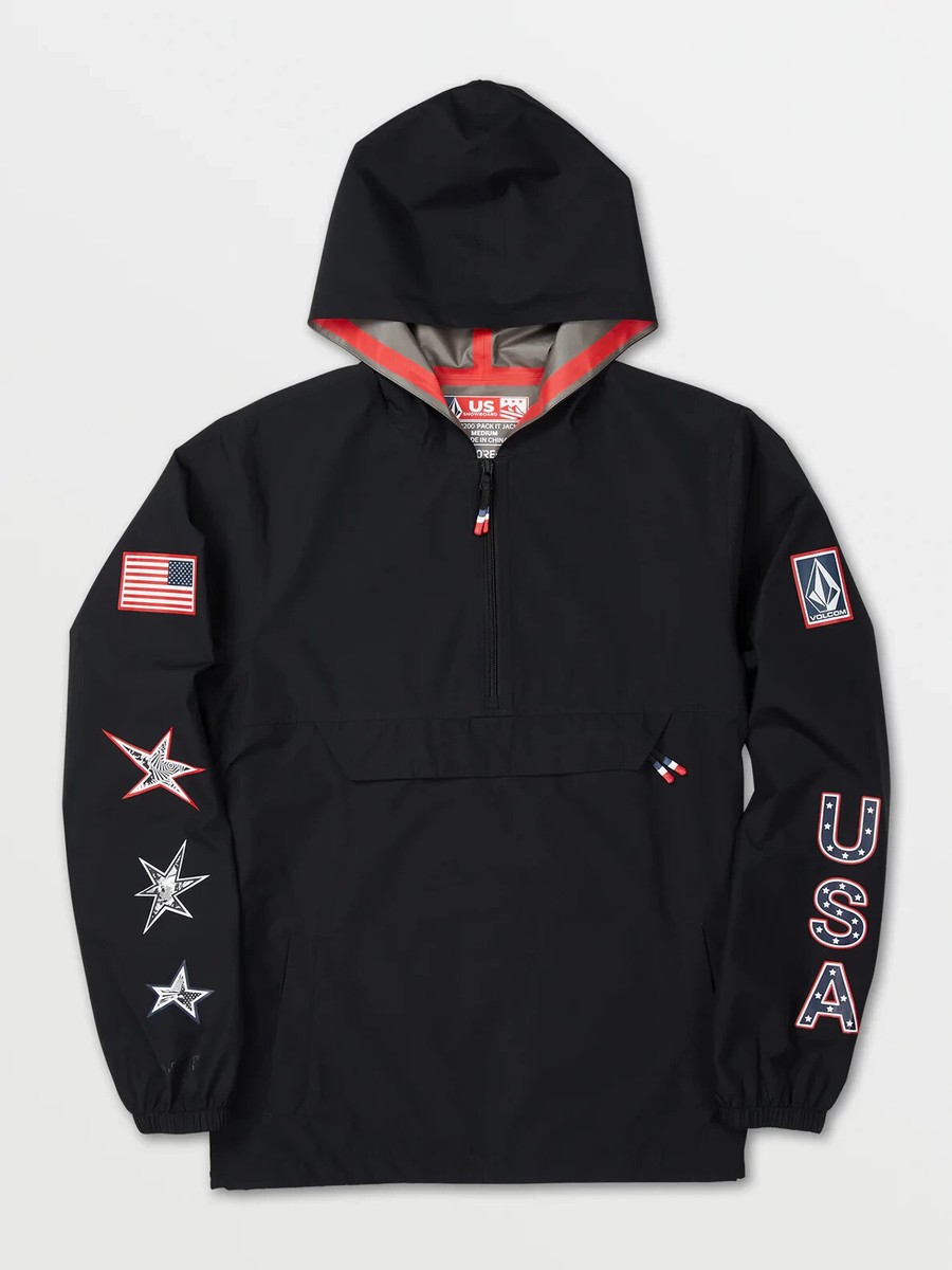Volcom MEN'S USA PACK IT GORE-TEX JACKET Color Black Size S