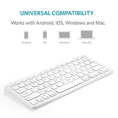Anker Ultra Compact Slim Wireless Bluetooth Keyboard with Rechargeable Battery - Image 3 of 4