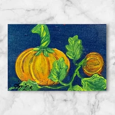ACEO Pumpkin 4 Original Collectible Postcard ooak AVAILABLE COMBINED SHIPPING