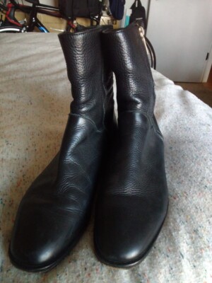 POLLINI ~ Women's  Black Leather Boots EU 41 / US 10 Made in Italy 