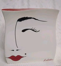 Lolita "Flirt" Tissue Box Cover- Red White- Kiss- Feminine- Girl Bathroom- Bath