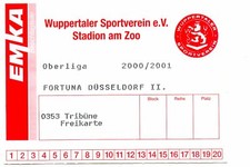 Ticket 3. BL Wuppertaler SV-Fortuna Düsseldorf II 2000/01
