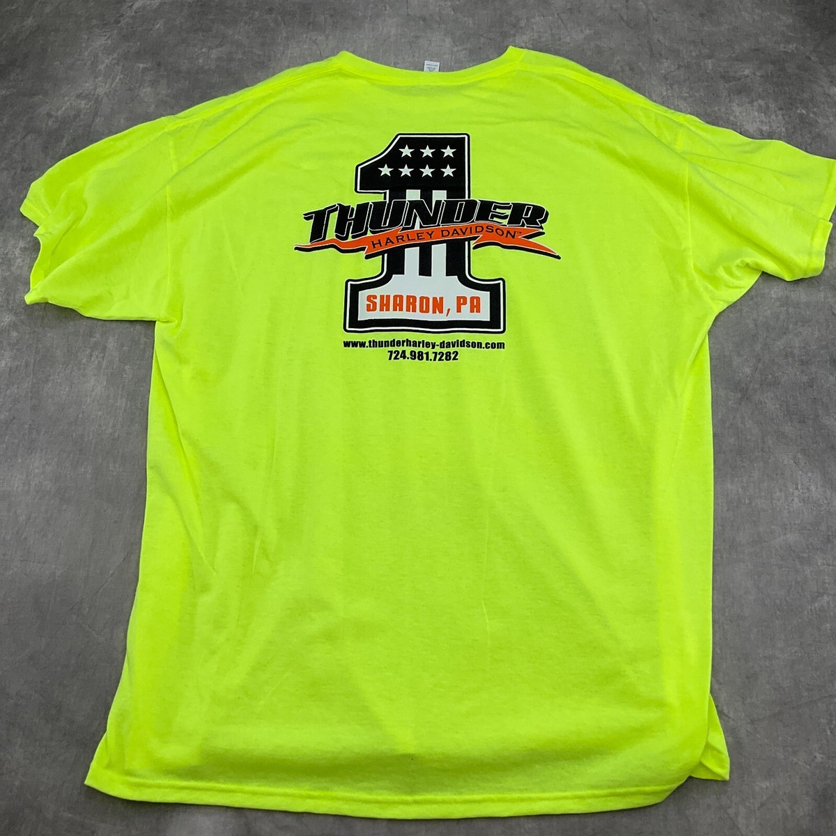 Jerzees T-Shirt Adult 2XLarge Green HARLEY DAVIDSON THUNDER 1 