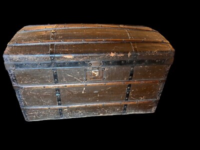 Petite Malle Bois Poupées Anciennes – Époque 1900 – 56x32x30 Cm