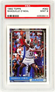 SHAQUILLE-O-039-NEAL-Rookie-Card-RC-1992-Topps-362-PSA-9-MINT-Basketball-Card