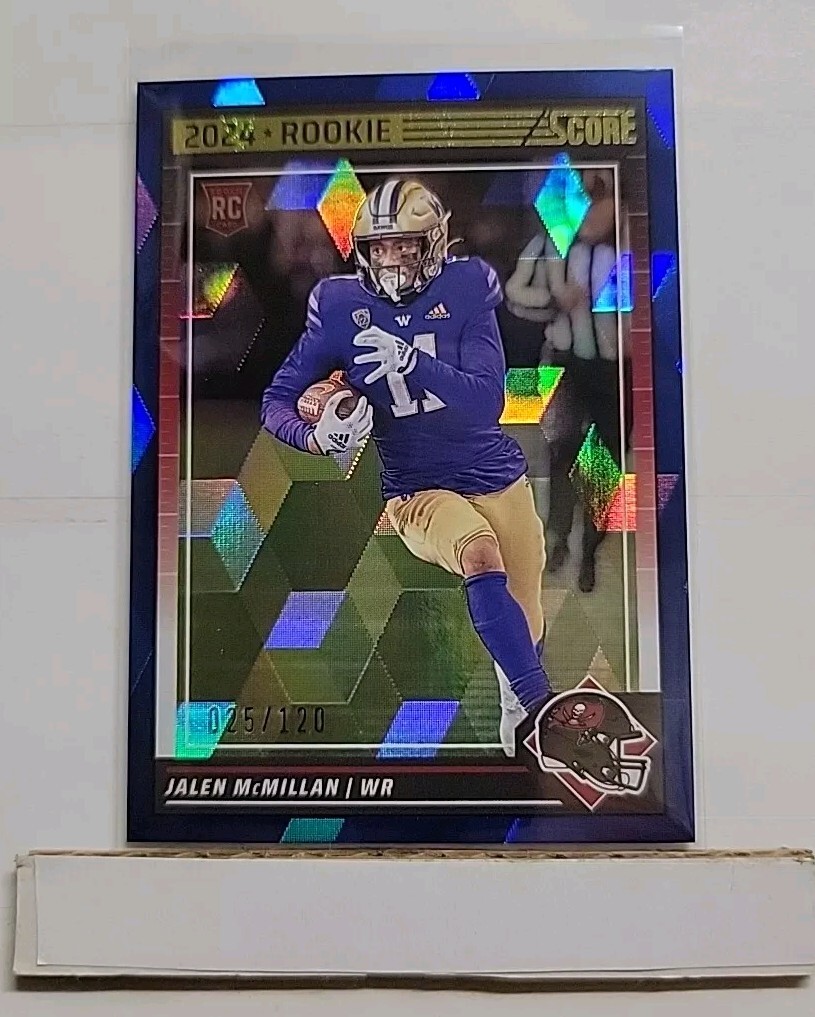 2024 Score Jalen McMillan RC #380 Blue Cubic Rookie #'d 025/120 Buccaneers A1