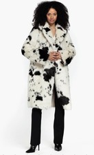 Beaumont Ada Reversible Cow Fur Off White Coat Sz 40