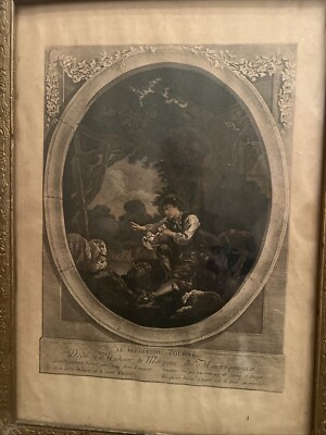 Le Serment D' Amour VINTAGE ANTIQUE  ENGRAVING  LE Serment 