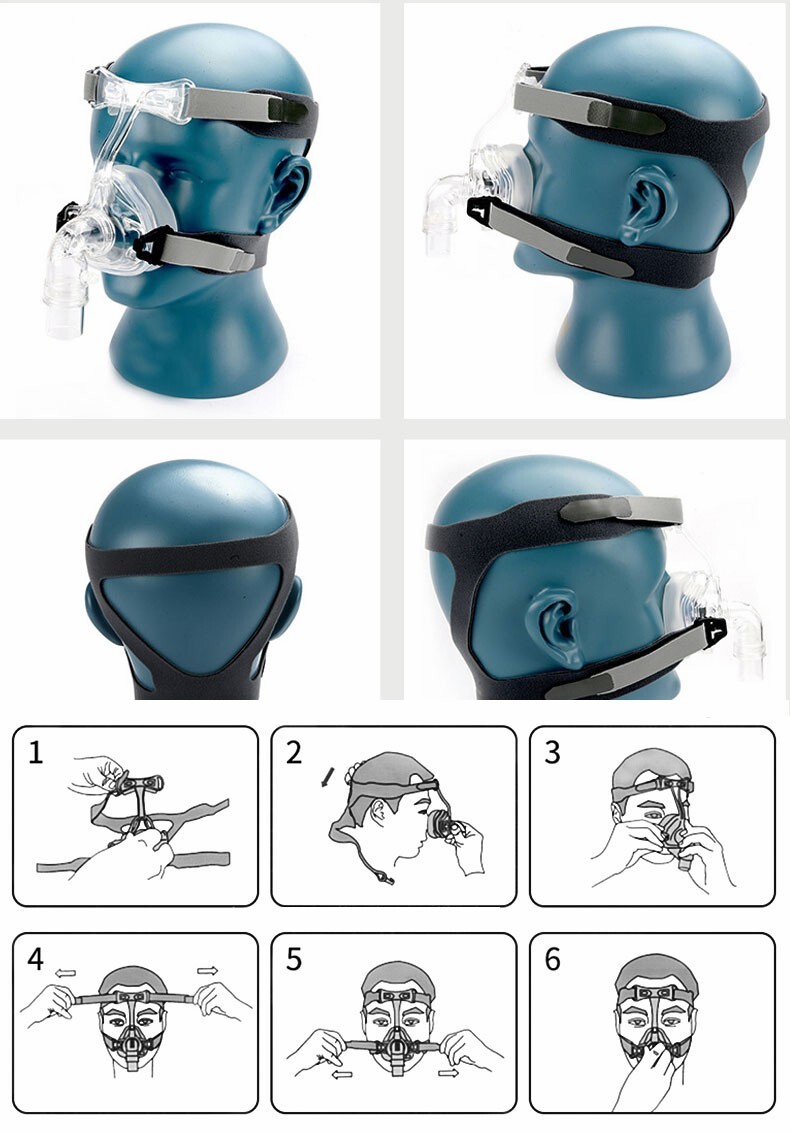 Image 61 - NM2 Nasal Mask with Headgear and Head Pad for Sleep Apnea Size S M L