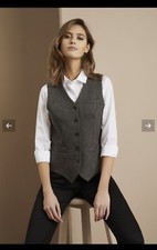 Simon Jersey Women's Washable Tweed Waistcoat, Grey, Size 8 (brand New)