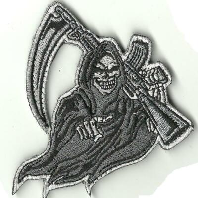 VELCRO  BRAND Fastener Morale Patch AR-15 AR15 Grim Reaper Cut 3.5''x2''