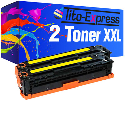 2 Toner XL Yellow PlatinumSerie für HP CE322A CM 1411 FN CM 1412 FN CM 1413 FN
