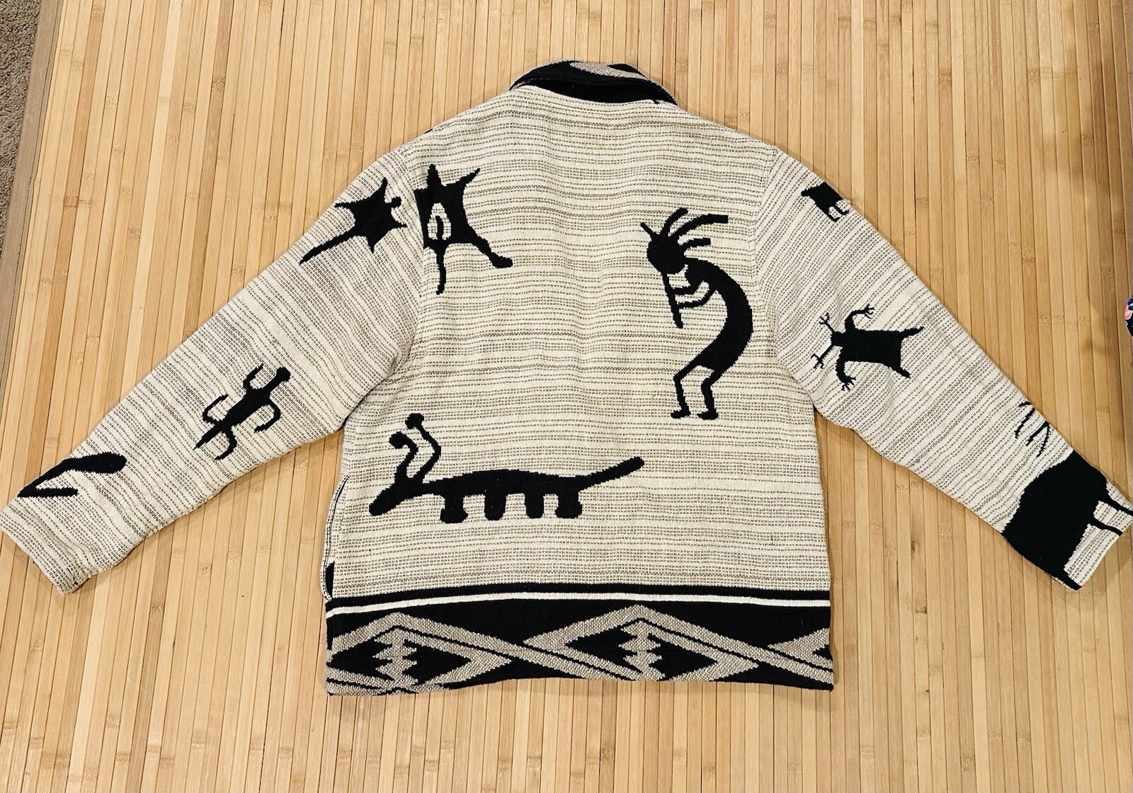 Giacca arazzo tessuto vintage pony dipinto sud ovest nuovo Messico azteco S M