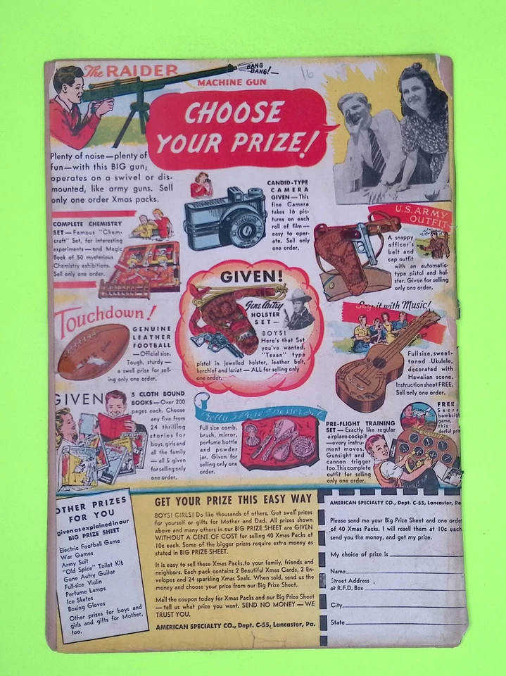 Libro de historietas de bajo grado Daredevil Comics #20 1943 Lev Gleason Publications A71-4 Foto 2 de 2