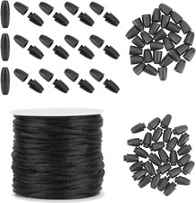 PH Pandahall Breakaway Clasp for Lanyard, 30 Set Black 24Mm Plastic Barrel Conne