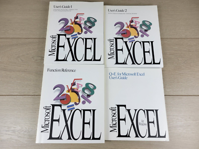 Microsoft Excel Version 4.0 1992 User Guides 1 & 2, Q&E, Function