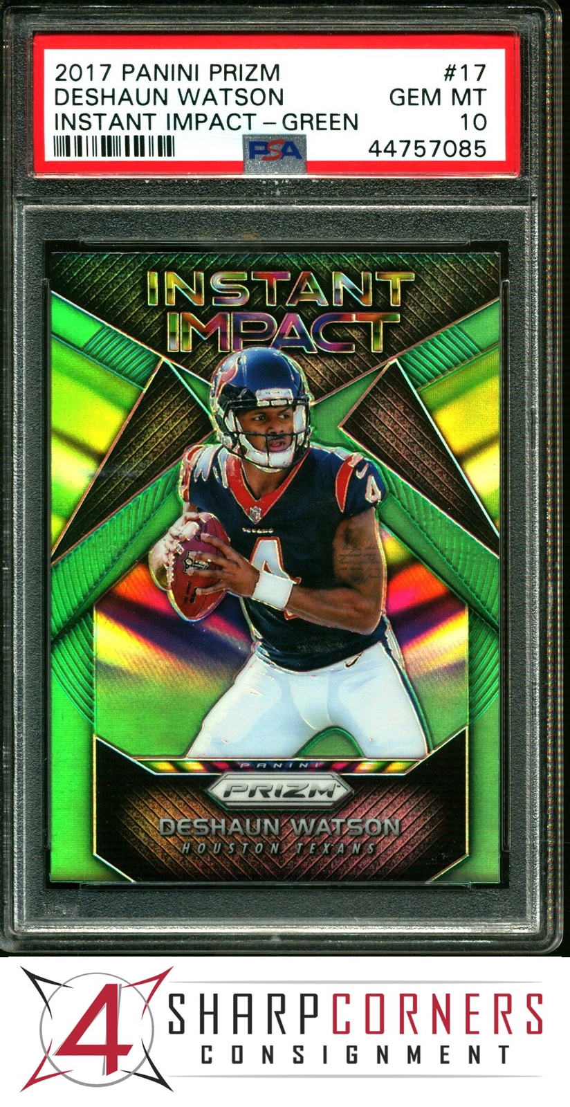 Deshaun Watson Panini Prizm Instant Impact #17 Green