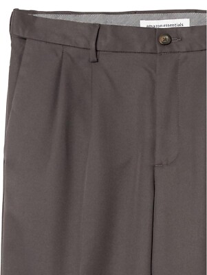 Amazon Essentials Men's Classic-Fit Expandable-Waist Flat Front Dress Pant  36x30 | eBay