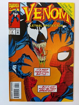 Venom Lethal Protector #6 Marvel Comics 1992 VF/NM White Pages