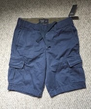 NWT Abercrombie And Fitch Distressed 10” Cargo Shorts Men’s 26 Navy Blue