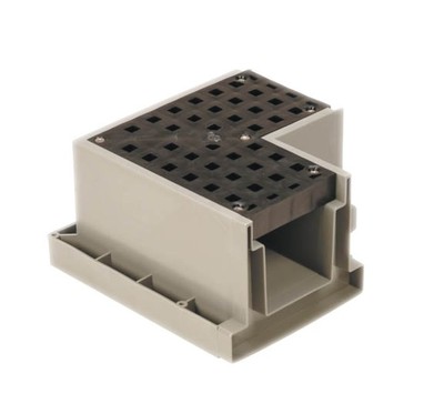 Tuf-Tite Trench Drain 90 Degree Corner  (Complete with Black or Gray Grate)