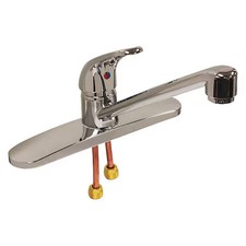 Dominion Faucets 77-1188 Low Arc Kitchen Faucet, Manual, 8" Mount, 4 Hole
