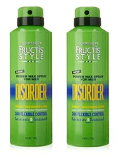 Pack 2 GARNIER Fructis Style DISORDER Power Wax Spray For Men 6 oz