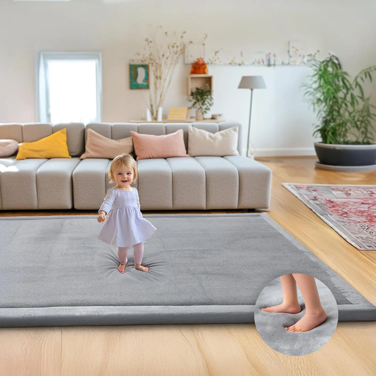 Extra Large Ultra Soft Baby Play Mat, Non-Slip, 79"x59", Gray
Opens in a new window or tab