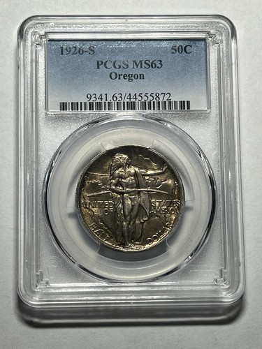 1926 S Oregon Trail Commemorative Half Dollar 50c PCGS MS63