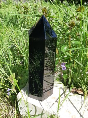 AAA Obsidian Obelisk 15 cm Meisterstück aus Neuseeland mit Perfekten Schliff