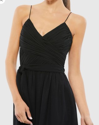 IEENA FOR MAC DUGGAL Women s XL Black Flowy Faux Wrap Jumpsuit - MSRP $198