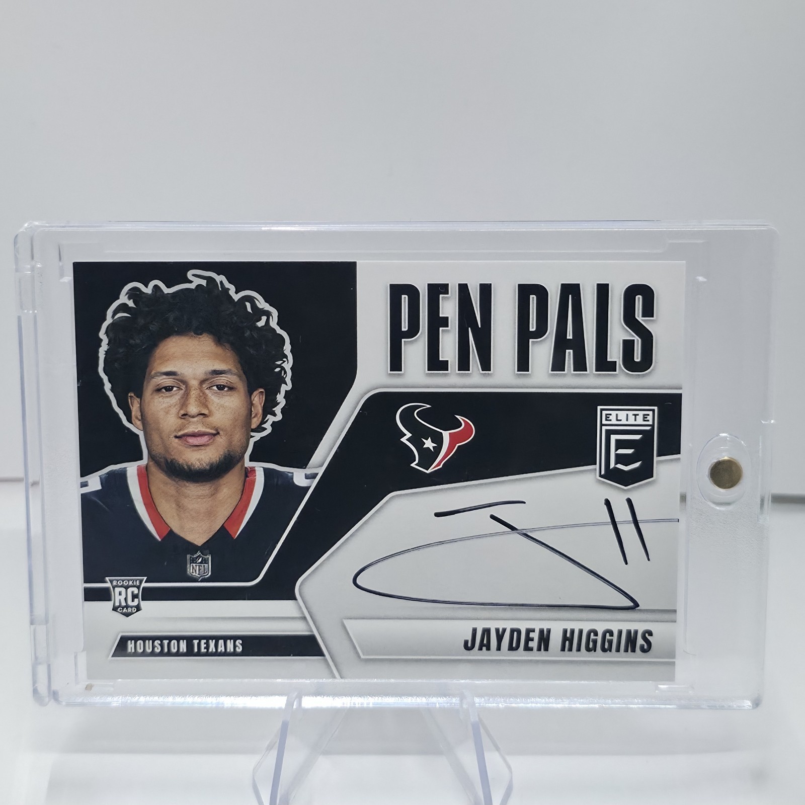 2025 Panini Donruss Elite Jayden Higgins Pen Pals #PP-JHI (AUTO, RC) Texans