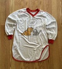 Vintage 1970s Garfield Nightgown Long 29  Fleece Sleeper Size Small